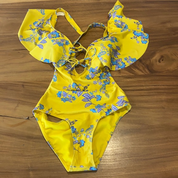 Sam Edelman Yellow Floral One piece NWOT - Picture 2 of 6
